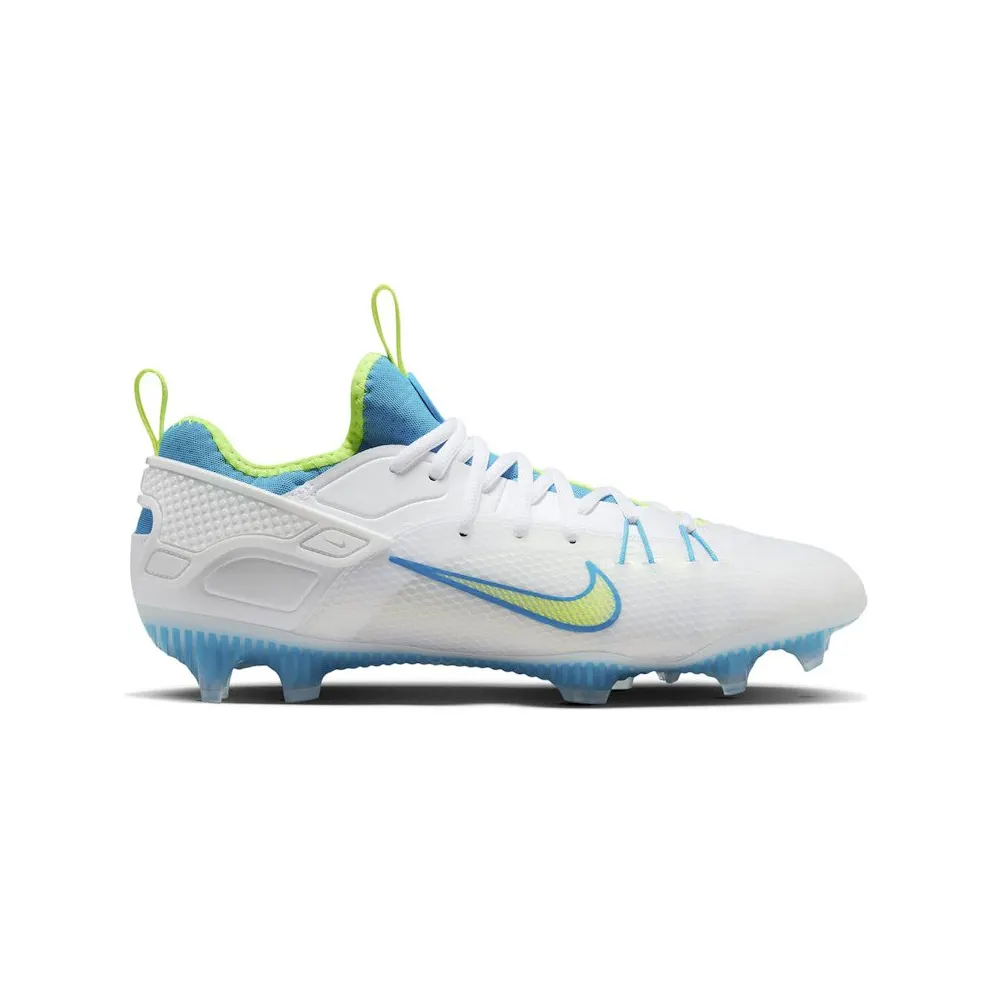Nike Huarache 9 Elite Low LAX SE White Vivid Blue Volt (FV6147-100)