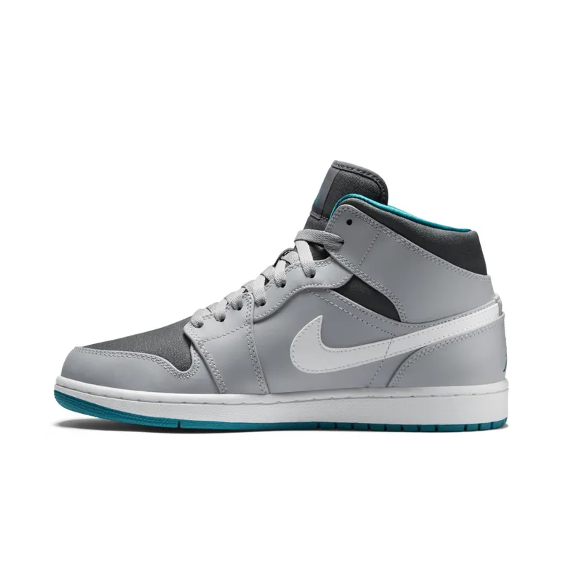 Jordan 1 Mid Wolf Grey Tropical Teal Wolf Grey/Tropical Teal-Dark Grey-White (554724-027)