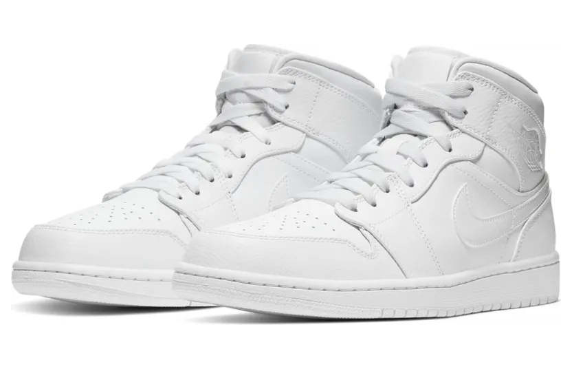 Air Jordan 1 Mid Triple White (554724-126)
