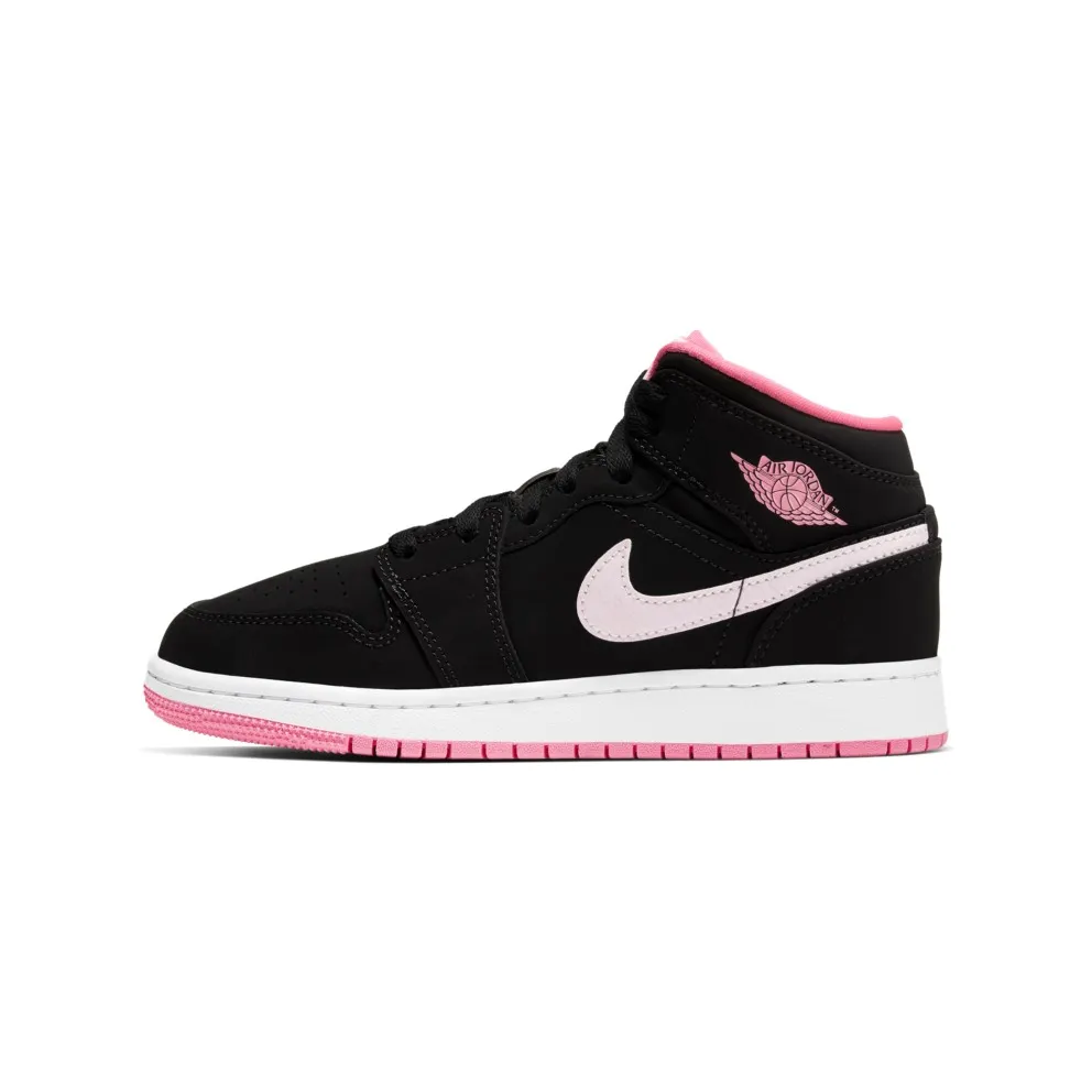 Jordan 1 Mid Black Digital Pink (GS) Black/Digital Pink-White-Pink Foam (555112-066)