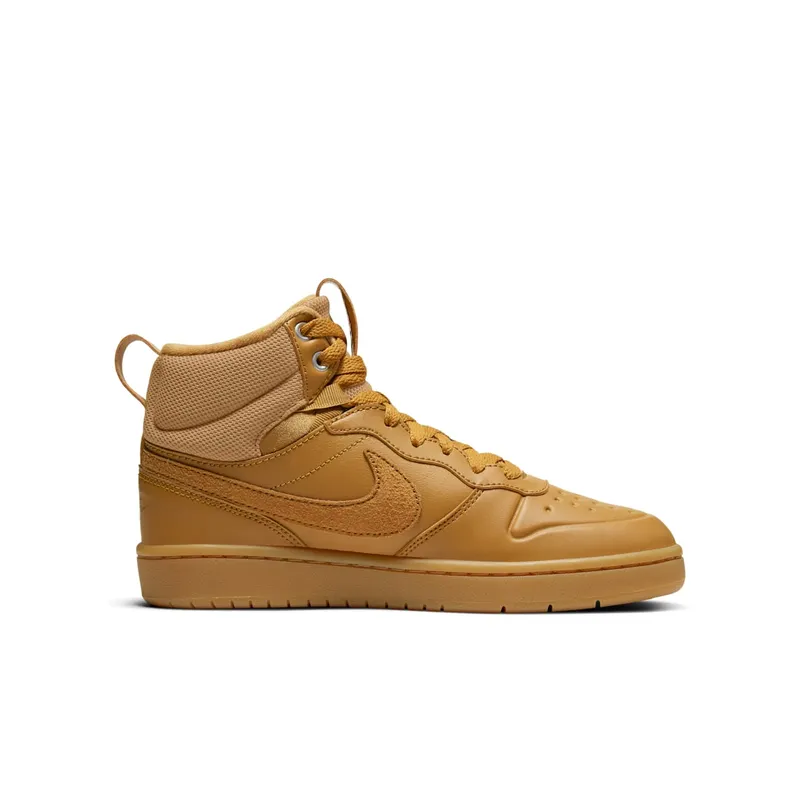 Nike Court Borough Mid 2 Boot GS ‘Wheat’ Wheat/Wheat/Gum Medium Brown (BQ5440-700)