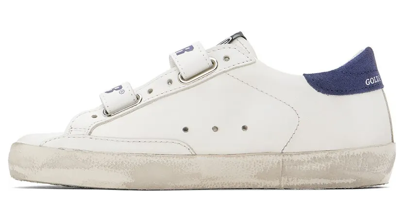 Golden Goose Kids White & Blue Old School Sneakers (GYF00111.F000418.10304) (3)