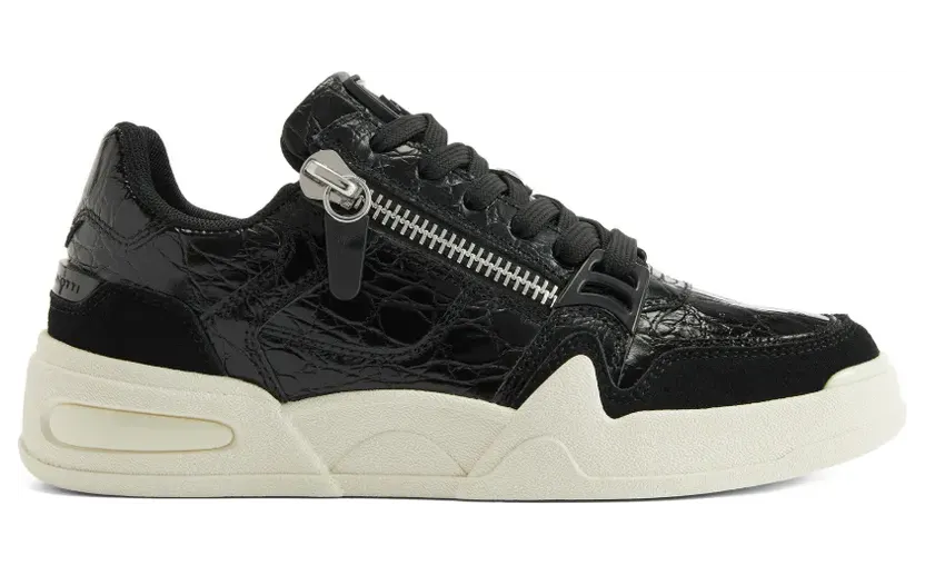 Giuseppe Zanotti met krokodillenprint en rits “Black” (RS60000001)