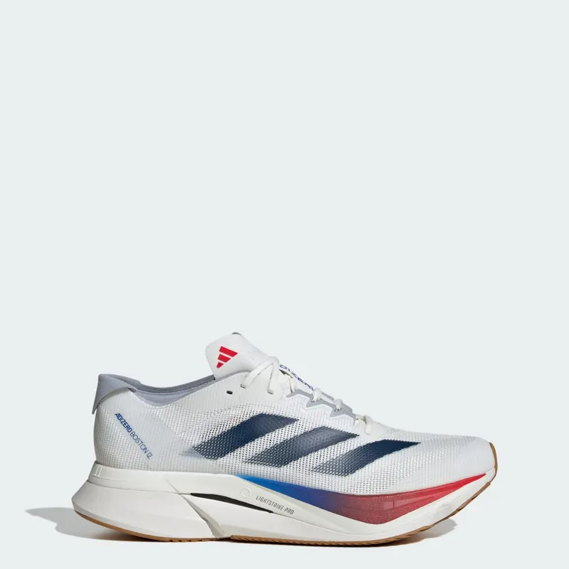 Adidas Adizero Boston 12 Core White / Dark Blue / Pure Ruby (JI4476)