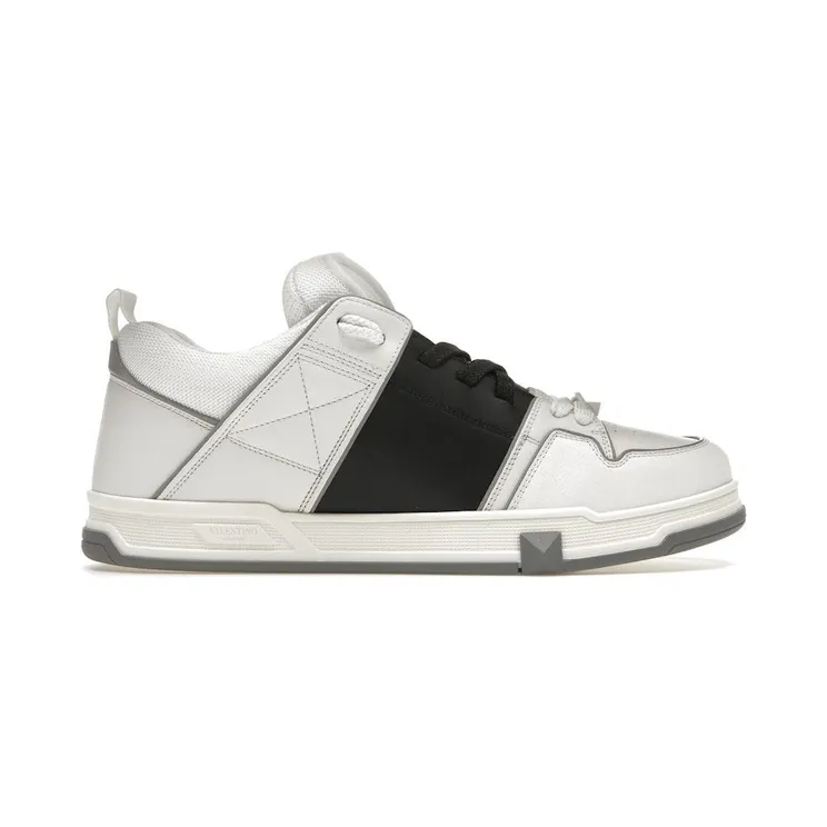 Valentino Garavani Open Skate Calfskin/Fabric White Black Grey (1Y2S0F89YPB6TV)