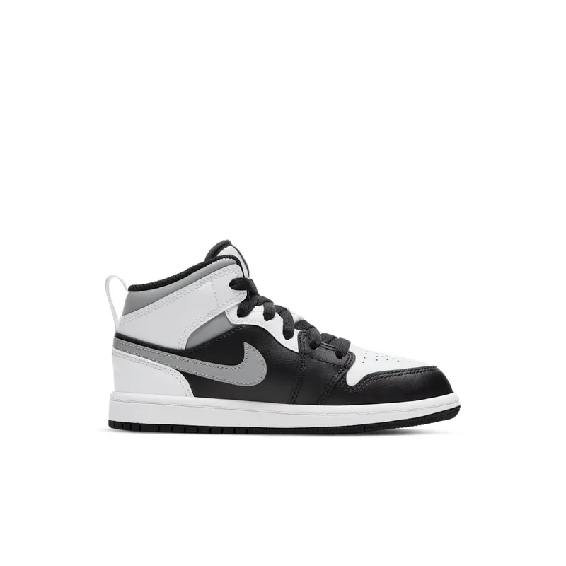 Jordan 1 Mid White Shadow (PS) Black/Medium Grey-White (640734-073)