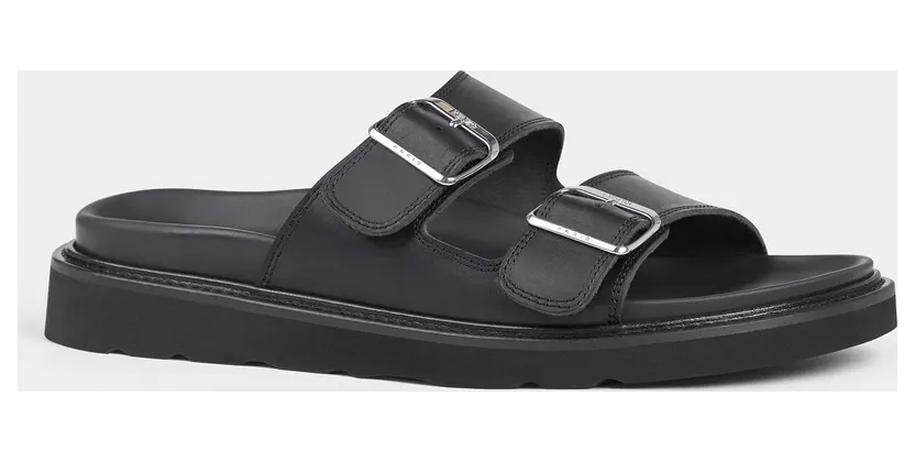 Kenzo Mules ‘Kenzo Matto’ En Cuir Tanné Végétal Homme Noir – Taille 43 (FE55MU040L62)