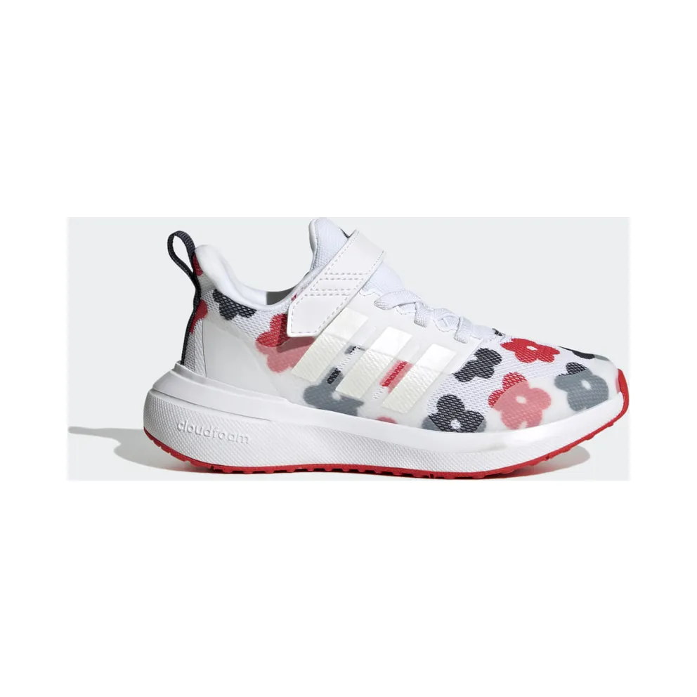 adidas Fortarun 2.0 Cloudfoam Sport Running Elastic Lace Top Strap Schuh Cloud White / Zero Metalic / Better Scarlet (GZ9754)