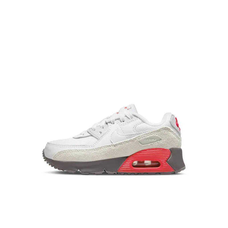 Nike Air Max 90 White Flat Pewter Red (PS) (CD6867-116)
