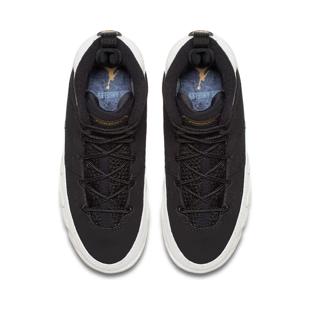 Jordan 9 Retro City of Flight (PS) Black/Black-Summit White-Metallic Gold (401811-021)