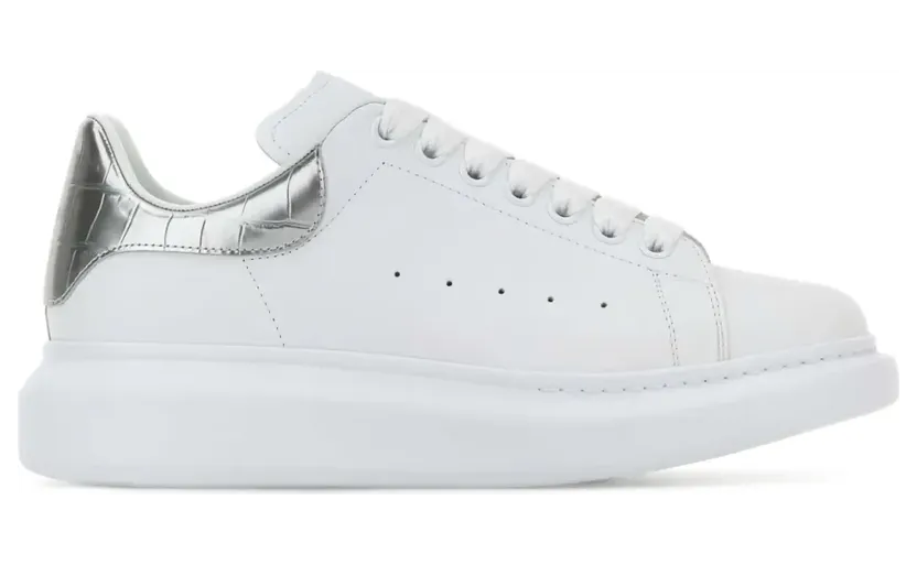 Alexander McQueen Oversized leren met krokodil-reliëf “White” (553770WIAH0)