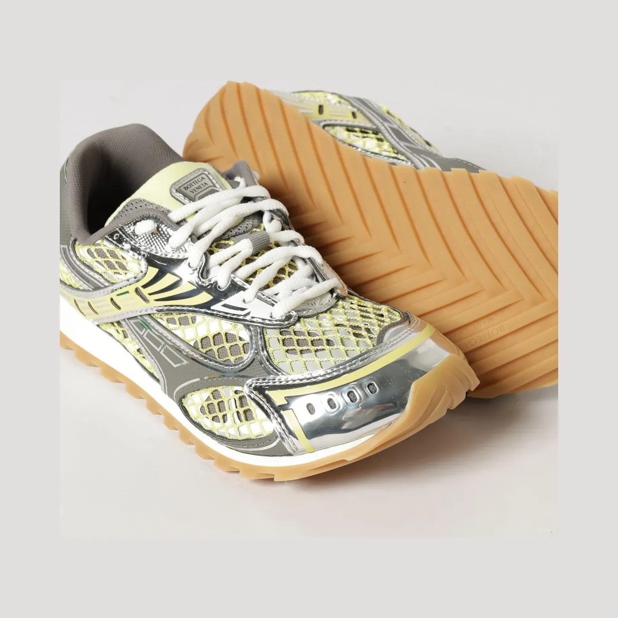 Bottega Veneta Orbit Technical Mesh Sneakers in a Bicolor Design White (755915V2X409561) (3)
