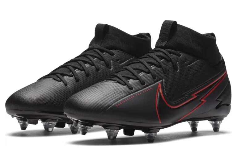 Nike Jr. Mercurial Superfly 7 Academy SG Fußballschuh für weichen Rasen für jüngere/ältere Schwarz (AT8122-060)