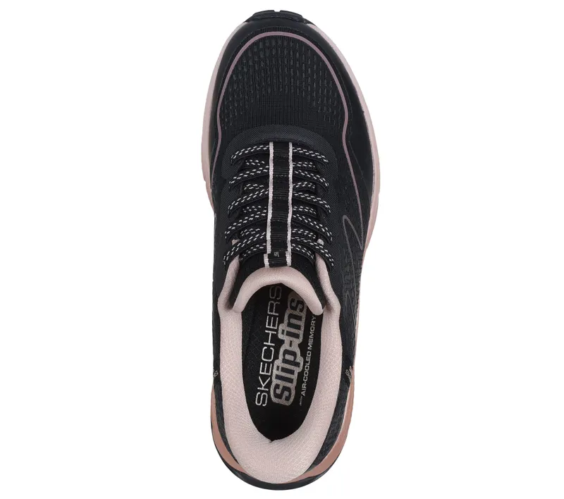 Skechers Slip-ins: Switch Back – Mist – Black / Pink – “Black” (180157 BKPK)