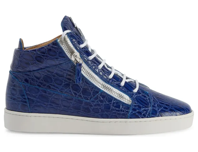 Giuseppe Zanotti Kriss mid-top sneakers met krokodillen-reliëf – Blauw (RU10072K55)