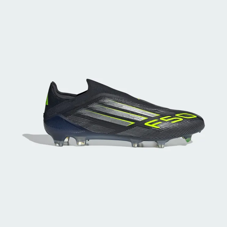 adidas F50 Elite Laceless Firm Ground Boots “Core Black / Iron Metallic / Lucid Lemon” (JH7629)