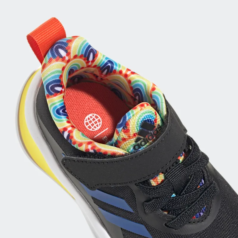 Adidas FortaRun Sport Running Elastic Lace and Top Strap Core Black / Royal Blue / Impact Yellow (HR1452)