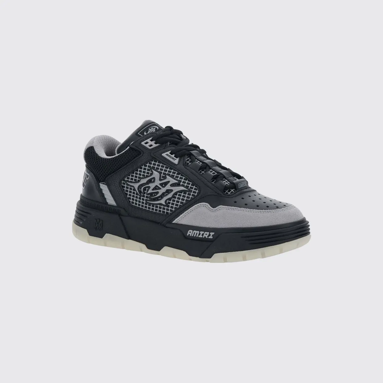 Amiri MA-94 Leather and Mesh Sneakers with Monogram and Suede Details Black (AMSNSN1088070)