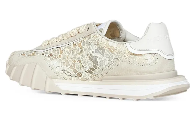 Dolce & Gabbana Lace-panelled Suede “Neutrals” (CK2487 A3S64 8Z180) (2)