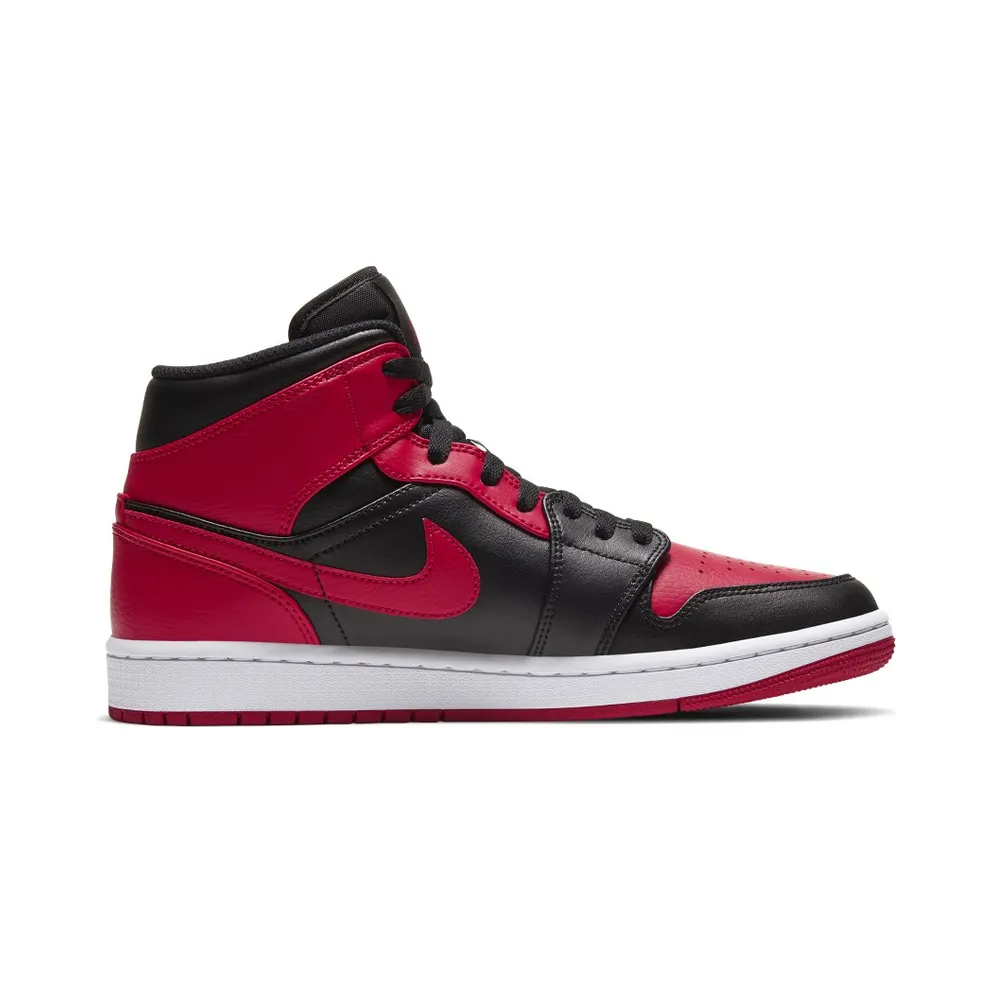 Jordan 1 Mid Banned (2020) Black/University Red-Black-White (554724-074)