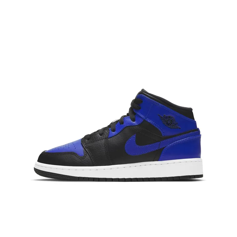Jordan 1 Mid Hyper Royal (GS) Black/Hyper Royal/White (554725-077)