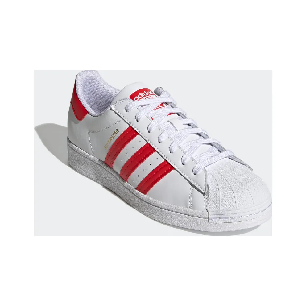 Adidas Superstar ‘White Vivid Red’ Cloud White/Vivid Red/Gold Metallic (H68094)