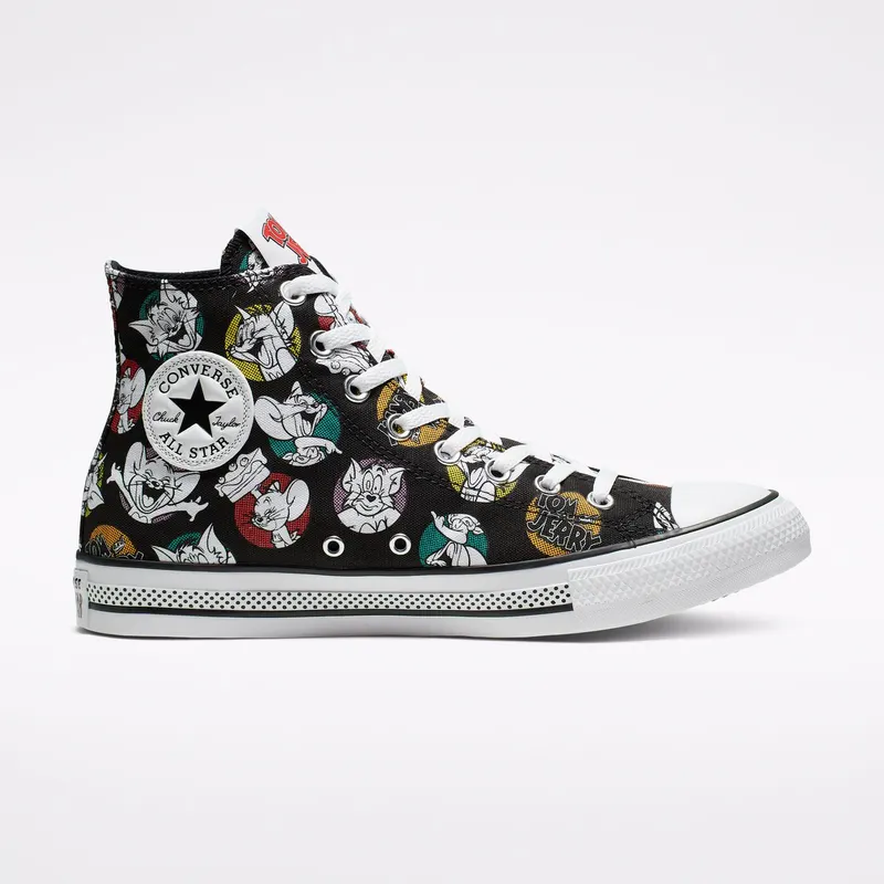 Converse Chuck Taylor All-Star Hi Tom and Jerry Black Black/Multi-White (165733C)
