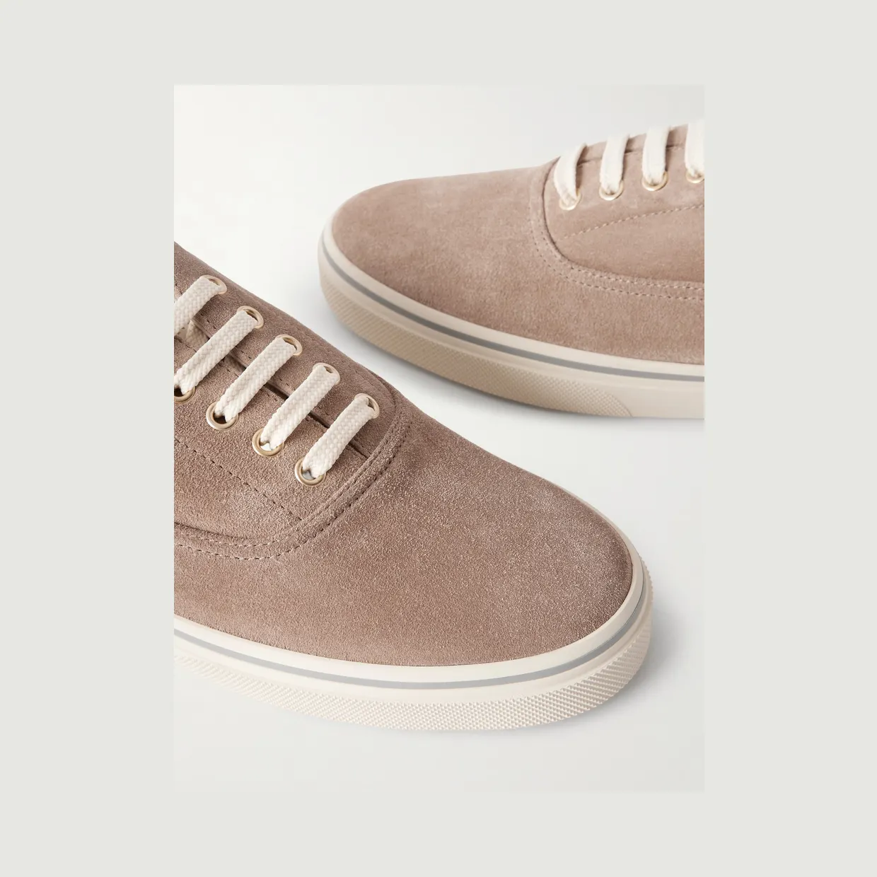Brunello Cucinelli Suede Sneakers Beige (MZUPIGZ334) (4)