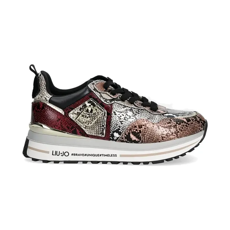 LIU JO Sneakers met slangenleer-effect – Beige (BF5009EX005)