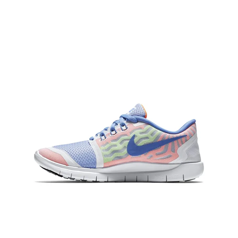Nike  Free 5.0 Multi-Color (GS) White/Chalk Blue-Volt-White (725114-101)