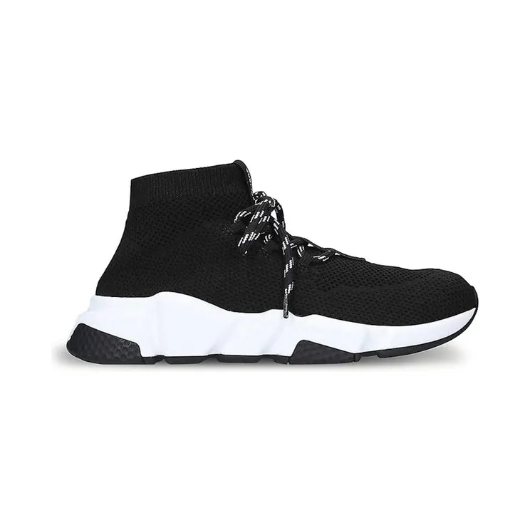 Balenciaga Speed Trainer Lace Up Black White Black (517319W07U01000)
