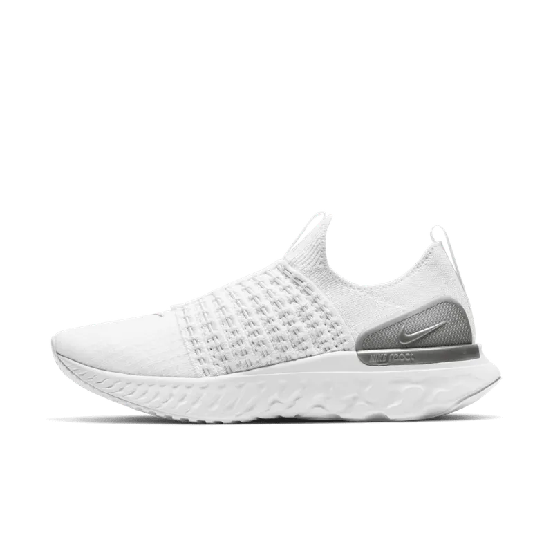 Nike React Phantom Run Flyknit 2 White Pure Platinum (W) White/White-Pure Platinum-Metallic Silver (CJ0280-100)