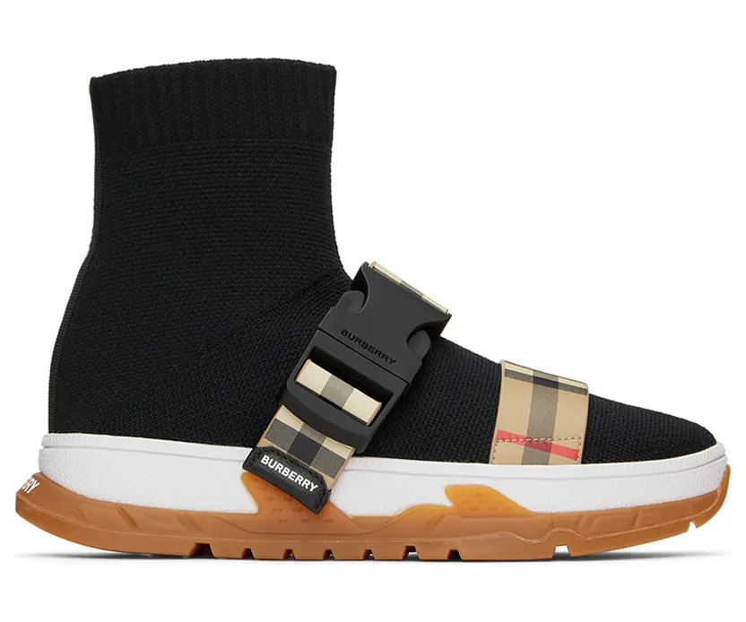 Burberry Kids Buckled Strap Union Sock Sneakers (8041008)