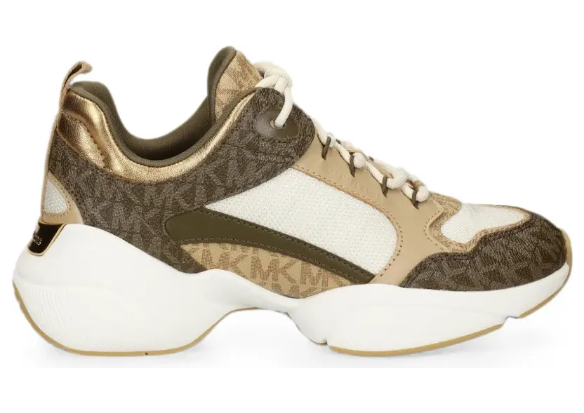 Michael Kors Sneakers met monogram-print en vlakken – Bruin (43T6BWFS2B)