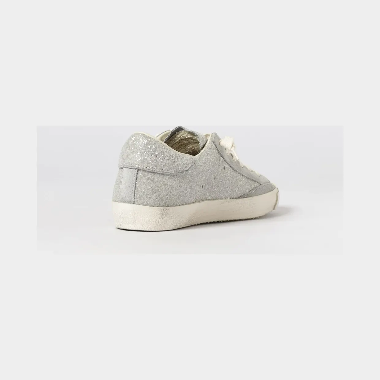 Philippe Model Low-Top Sneakers in Leather and Fabric with Glitter and Embroidery Silver (PRLDGG09) (2)