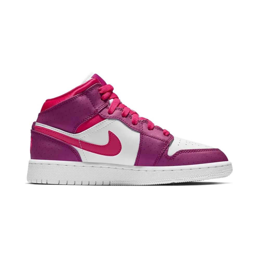 Jordan 1 Mid True Berry Rush Pink (GS) True Berry/Rush Pink-White (555112-661)