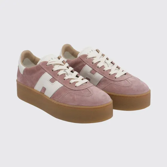Hogan Cool H698 Platform Sneakers in Suede Leather with H Logo Pink (HXW6980FB60UL60R1B)