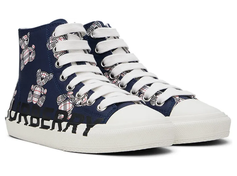 Burberry Kids Navy Thomas Bear High Sneakers (8054587) (4)