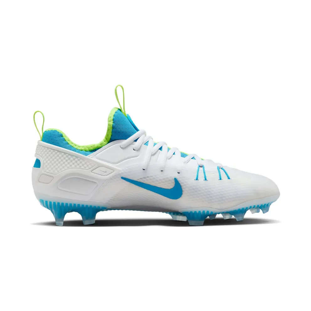 Nike Huarache 9 Elite Low LAX SE White Vivid Blue Volt (FV6147-100)