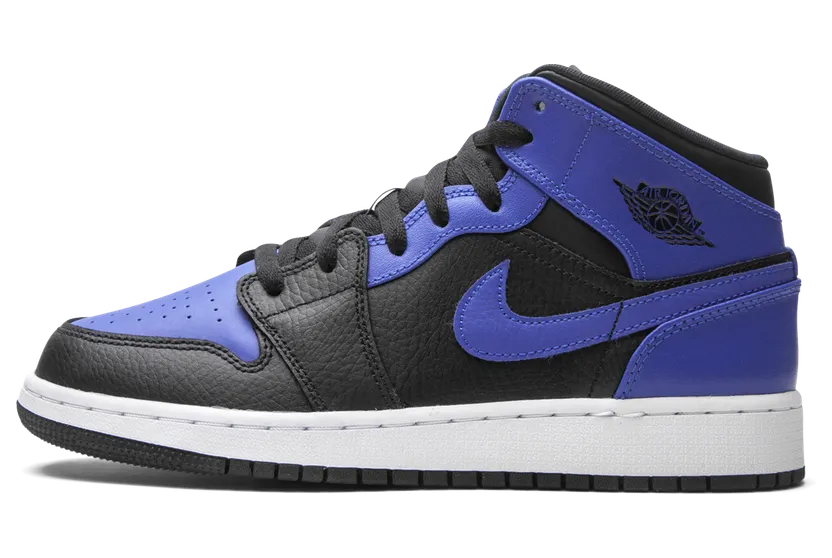 Air Jordan 1 Mid GS Hyper Royal – “Black / Hyper Royal / White” (554725-077)
