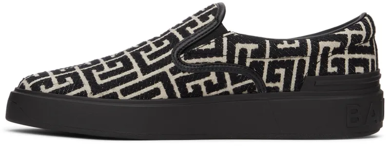 Balmain Black & White Jacquard B Court (XM1VL291TJCM)