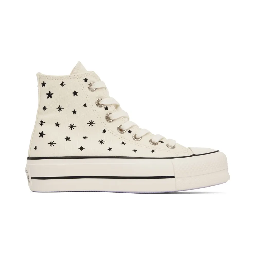 Converse Chuck Taylor All Star Lift Platform Embroidered Stars Egret/Black/moonstone Violet (A03724C)