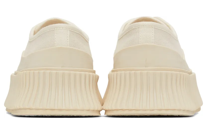 Jil Sander Off-White Canvas Platform Sneakers (JS36072A_14180) (4)
