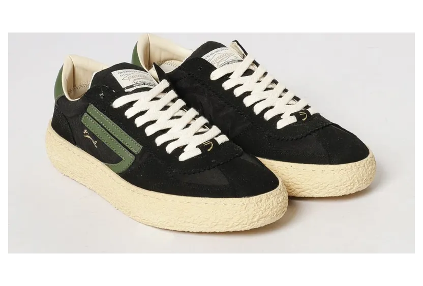 Puraai 1.01 Vintage Nylon and Vegan Leather Sneakers Black (PU101V048)