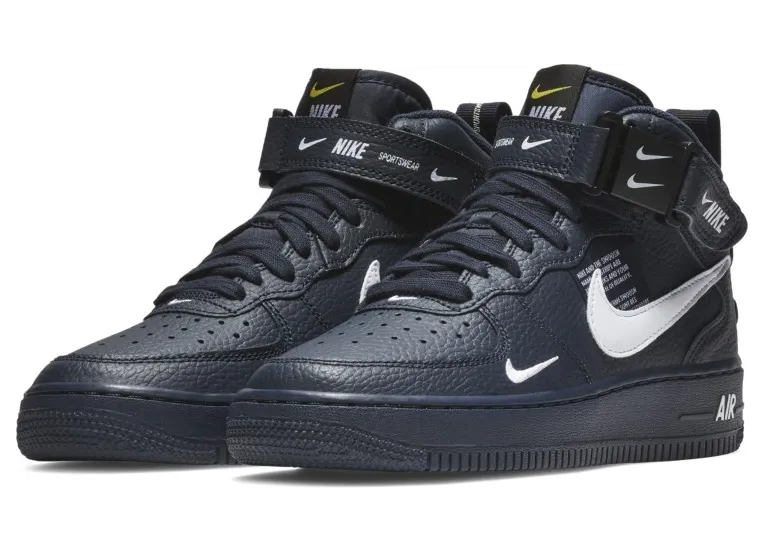 Nike Air Force 1 Mid Obsidian Tour Yellow White (GS)