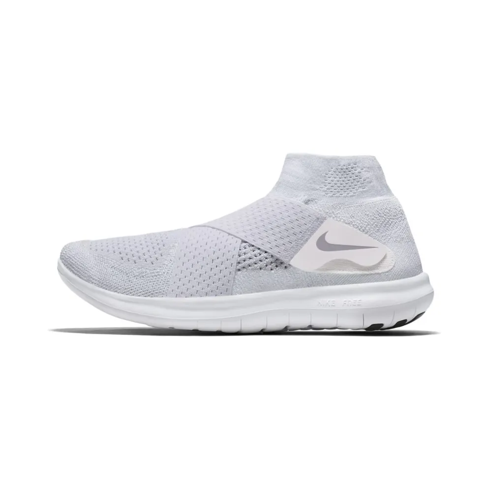 Nike Free RN Motion Flyknit Triple “White / Pure Platinum / Volt / Wolf Grey” (880845-100)