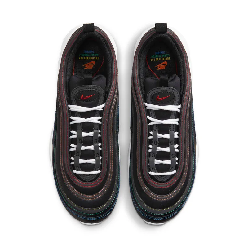 Nike Air Max 97 Black Rainbow Stitching (W) (DJ5999-001)
