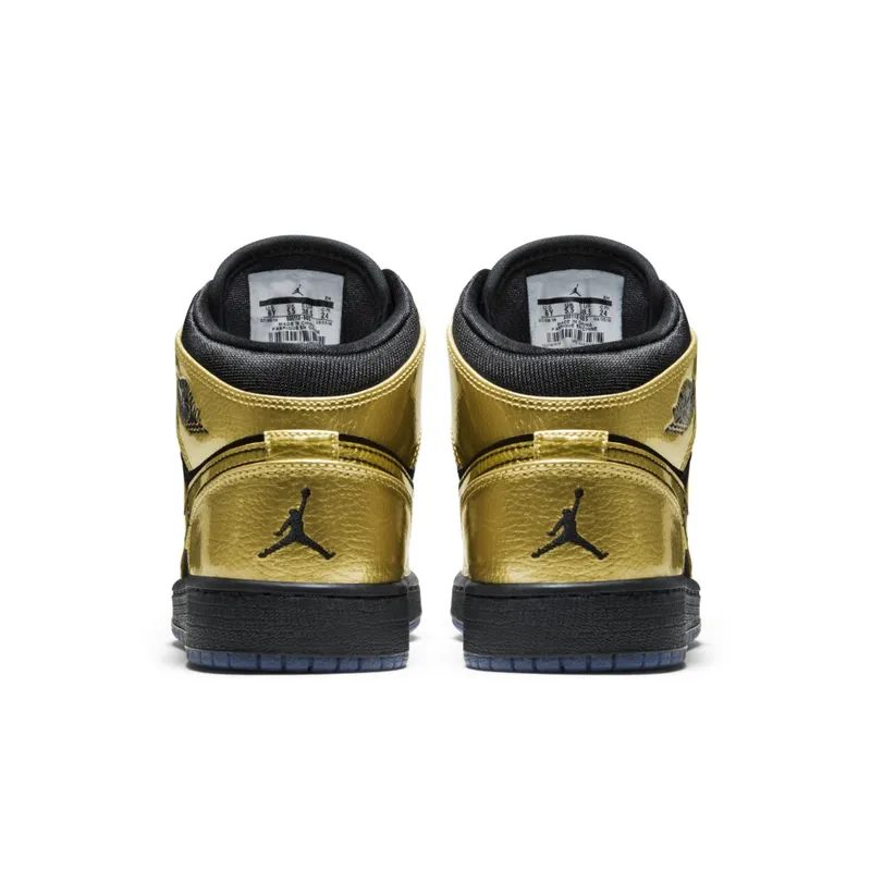 Jordan 1 Mid Metallic Gold Coin Black (GS) Metallic Gold Coin/Black (555112-905)