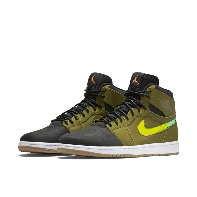 Jordan 1 Retro High Nouveau Militia Green Militia Green/Hyper Orange-Black-White (819176-306)