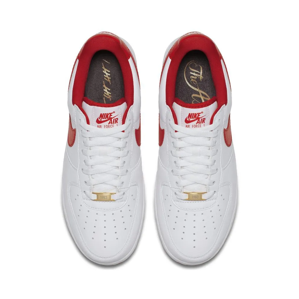 Nike Air Force 1 Low Think 16 (Fo Fi Fo) White/University Red-Metallic Gold-White (AQ5107-100)